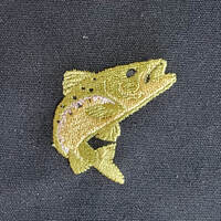 embroidered fish in gold